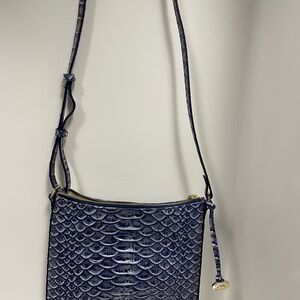 Brahmin Midnight Blue Embossed Crossbody Bag